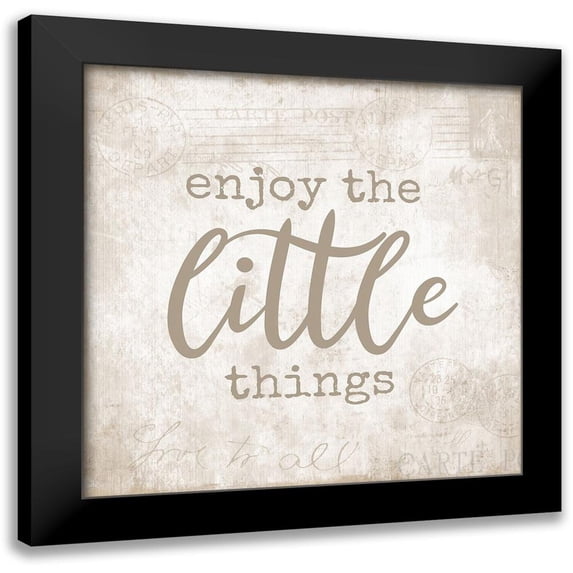 CAD Designs 15x15 Black Modern Framed Museum Art Print Titled - Postcard Little Things