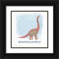 thumbnail image 1 of CAD Designs 15x15 Black Ornate Wood Framed with Double Matting Museum Art Print Titled - Brachiosaurus, 1 of 4