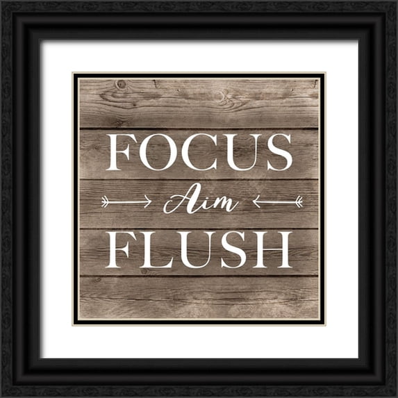 CAD Designs 15x15 Black Ornate Wood Framed with Double Matting Museum Art Print Titled - Focus Aim Flush