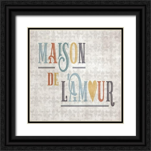 CAD Designs 15x15 Black Ornate Wood Framed with Double Matting Museum Art Print Titled - Maison