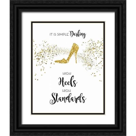 CAD Designs 15x18 Black Ornate Wood Framed with Double Matting Museum Art Print Titled - High Heels, High