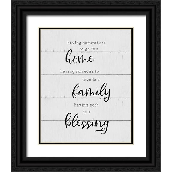 CAD Designs 15x18 Black Ornate Wood Framed with Double Matting Museum Art Print Titled - Home Family