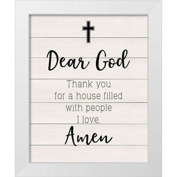 CAD Designs 15x18 White Modern Wood Framed Museum Art Print Titled - Dear God