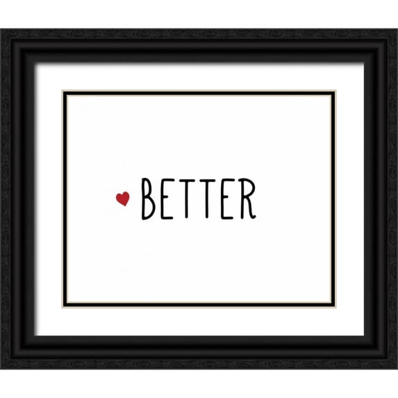CAD Designs 18x15 Black Ornate Wood Framed with Double Matting Museum Art Print Titled - Better Together I