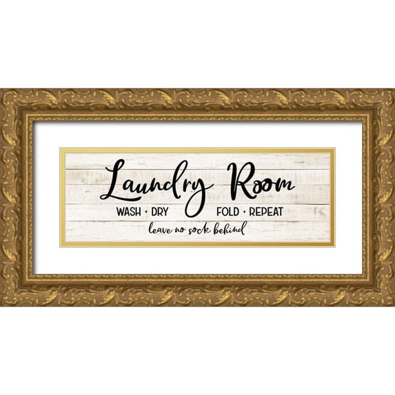 CAD Designs 18x9 Gold Ornate Wood Framed with Double Matting Museum Art Print Titled - Leave No Sock Behind