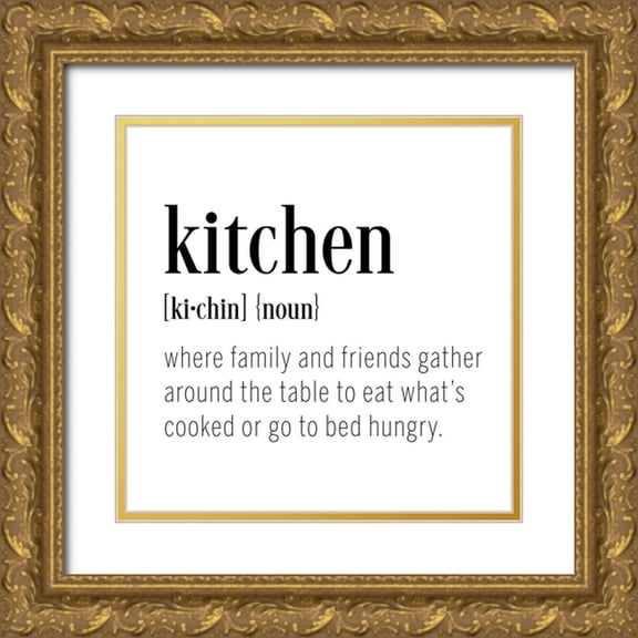 CAD Designs 20x20 Gold Ornate Wood Framed with Double Matting Museum Art Print Titled - Kitchen Definition
