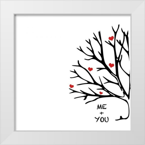 CAD Designs 20x20 White Modern Wood Framed Museum Art Print Titled - You And Me I