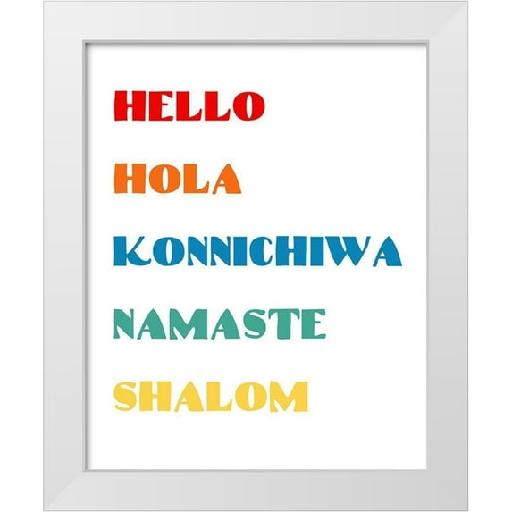 CAD Designs 20x24 White Modern Wood Framed Museum Art Print Titled - Languages II
