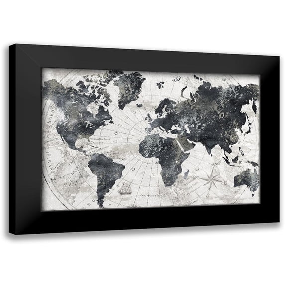 CAD Designs 24x17 Black Modern Framed Museum Art Print Titled - Modern Atlas