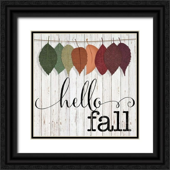CAD Designs 26x26 Black Ornate Wood Framed with Double Matting Museum Art Print Titled - Hello Fall