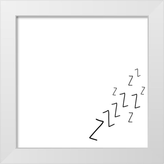 CAD Designs 26x26 White Modern Wood Framed Museum Art Print Titled - Lets Sleep In II
