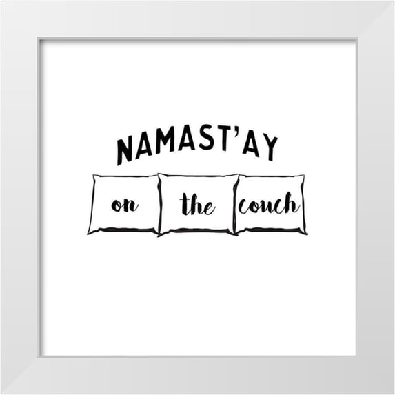 CAD Designs 26x26 White Modern Wood Framed Museum Art Print Titled - Namastay Couch