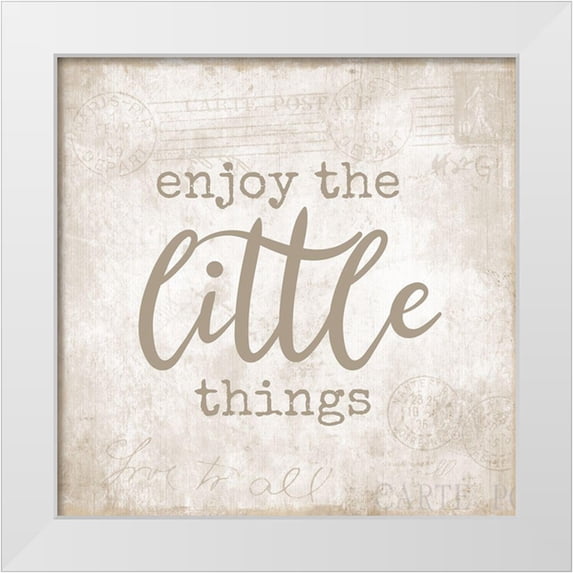 CAD Designs 26x26 White Modern Wood Framed Museum Art Print Titled - Postcard Little Things