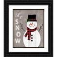 thumbnail image 1 of CAD Designs 26x32 Black Ornate Wood Framed with Double Matting Museum Art Print Titled - Let it Snow Snowman, 1 of 4