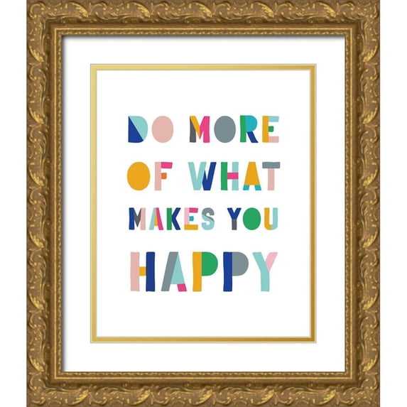 CAD Designs 26x32 Gold Ornate Wood Framed with Double Matting Museum Art Print Titled - Do More
