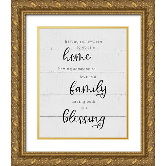 CAD Designs 26x32 Gold Ornate Wood Framed with Double Matting Museum Art Print Titled - Home Family
