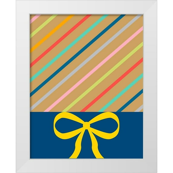 CAD Designs 26x32 White Modern Wood Framed Museum Art Print Titled - Stripes