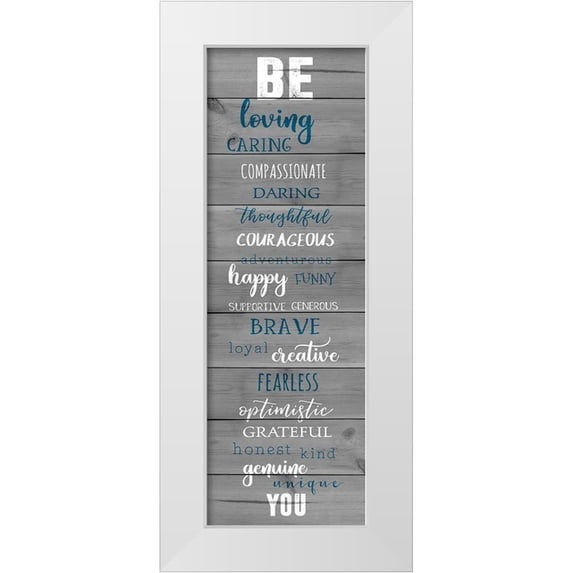 CAD Designs 9x18 White Modern Wood Framed Museum Art Print Titled - Be Loving