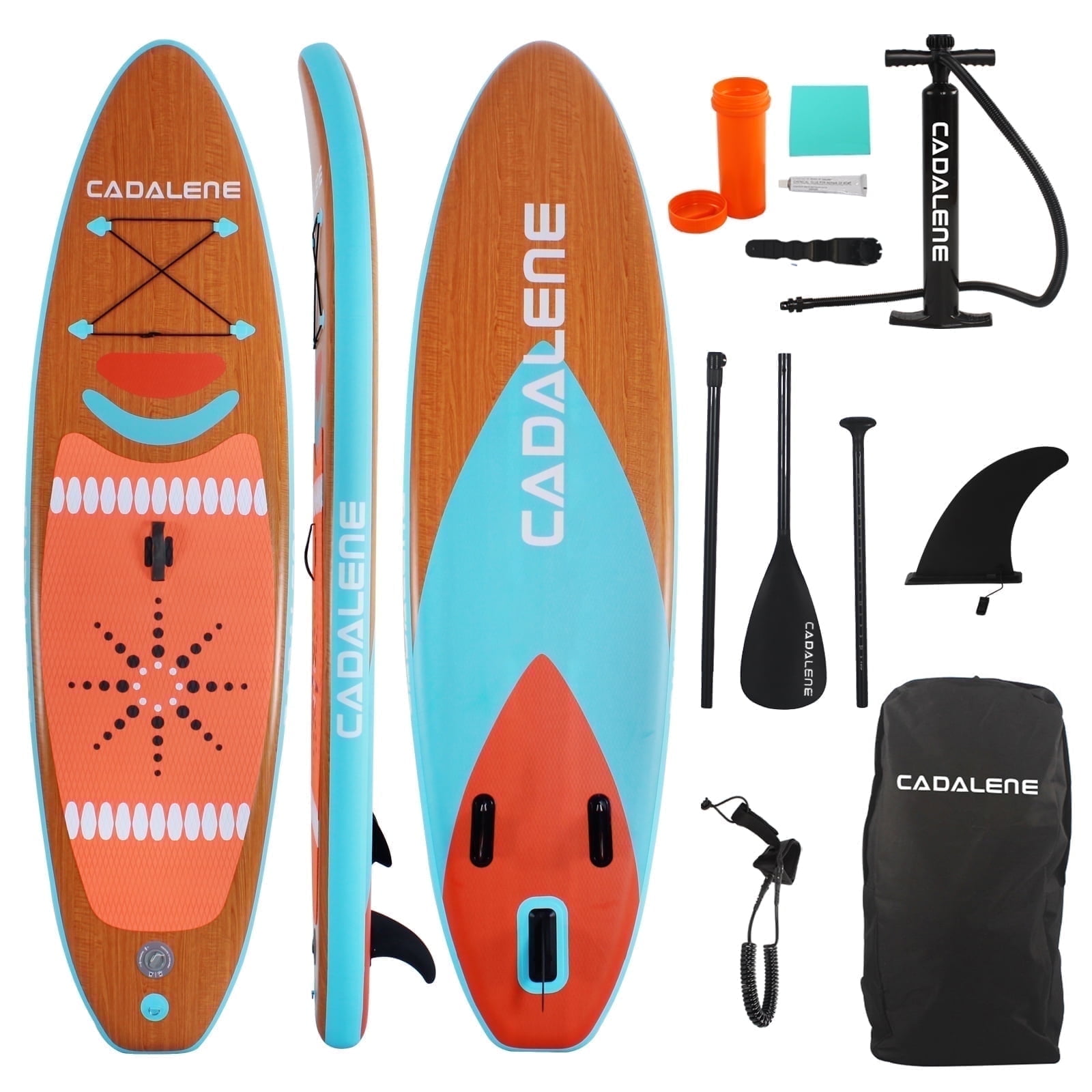 CADALENE 10' Inflatable Stand up Paddle Board with Premium SUP Paddle Board Accessories, Non-Slip Comfort Deck for Youth & Adults