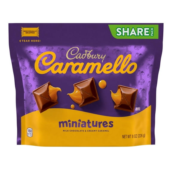 CADBURY CARAMELLO Miniatures Milk Chocolate Caramel, Easter Candy Share Pack, 8 oz