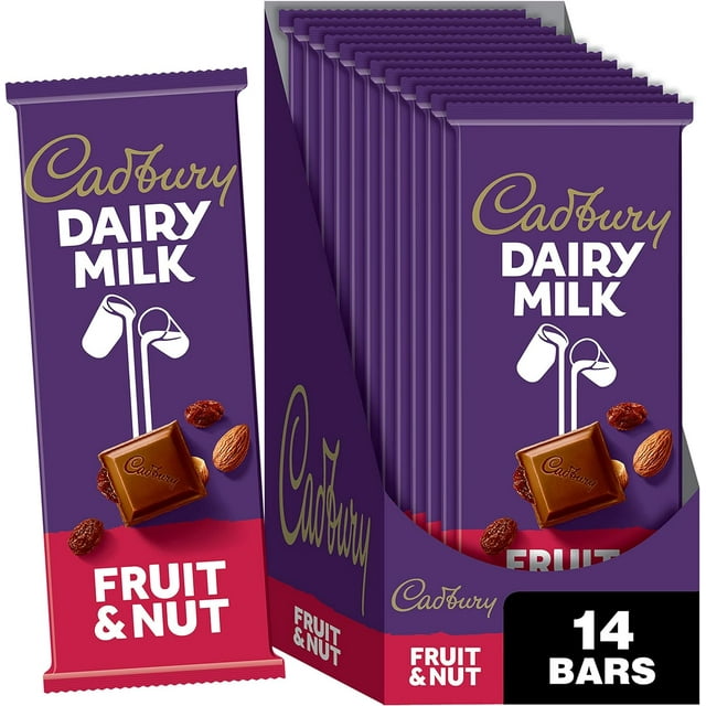 CADBURY DAIRY MILK Fruit & Nut Milk Chocolate Candy Bars, 3.5 oz (14