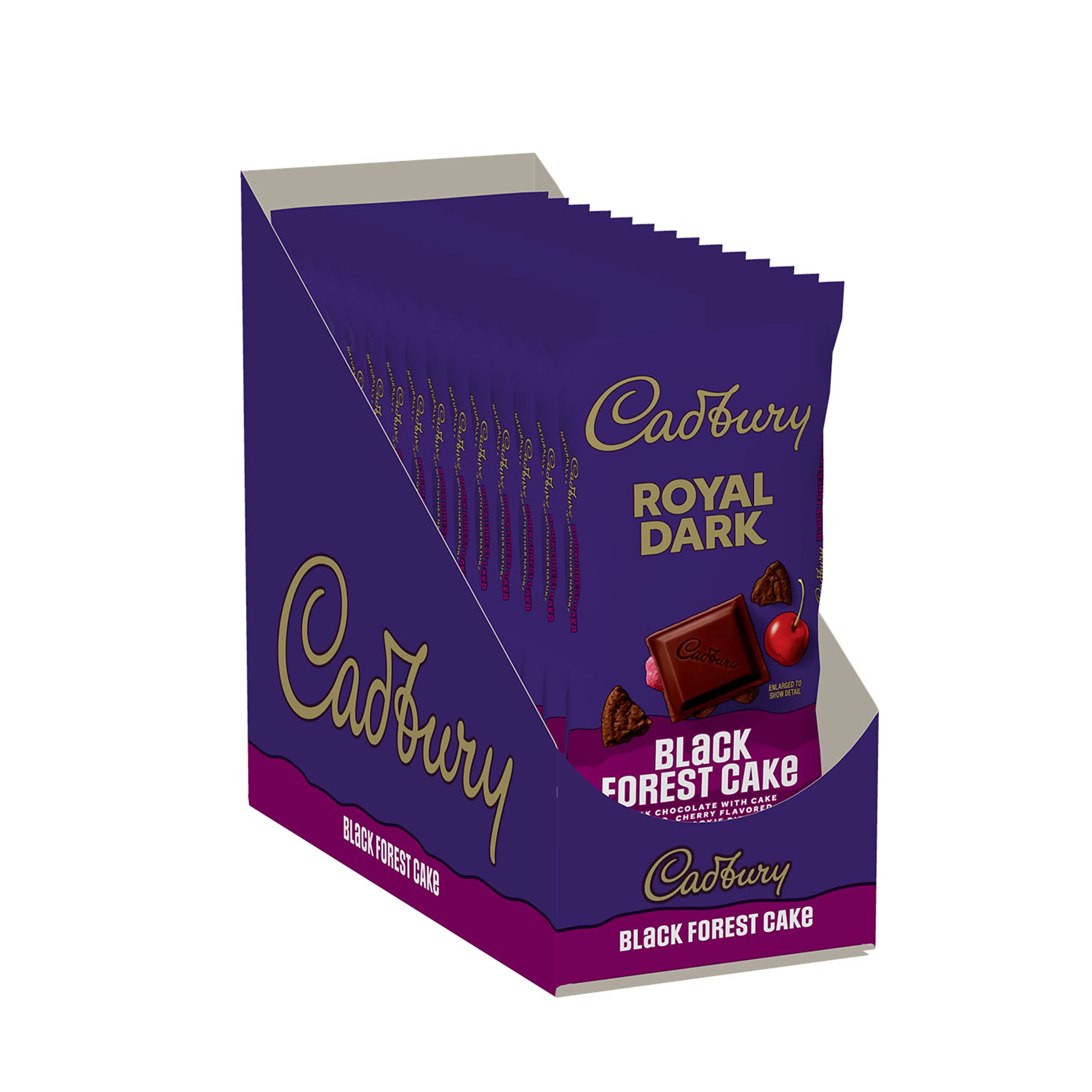 CADBURY ROYAL DARK Black Forest Cake Dark Chocolate Candy Bars, 3.5 oz