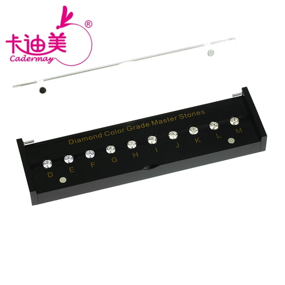 CADERMAY 4Cs Tester Teaching Color Grade Tool Display Diamond Tool Standard Scale Master Stone Round Synthetic Cubic Zirconia Stone Jewelry