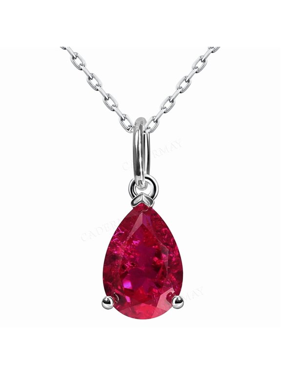 6.5mm Pigeon Blood Red Color Earring And 7x10mm 5# Lab Grown Ruby With Inclusions Stone S925 Sterling Silver Necklace For Women Jewelry
