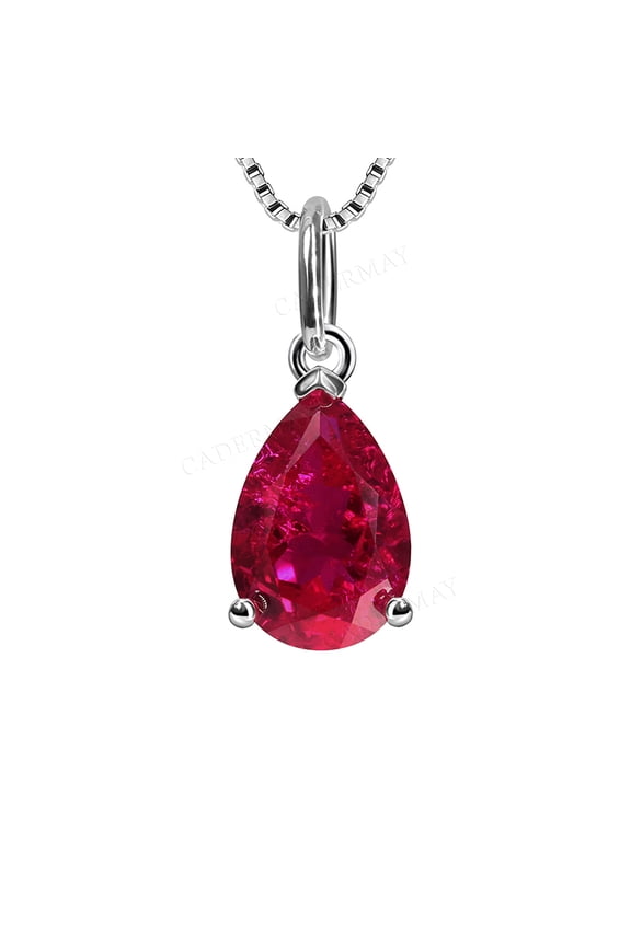 6.5mm Pigeon Blood Red Color Earring And  7x10mm 5# Lab Grown Ruby With Inclusions Stone S925 Sterling Silver Necklace For Women Jewelry