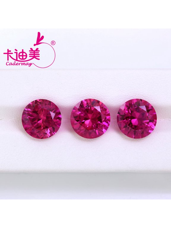 8mm 2pcs Round Cut Rose Pink Lab Grown Ruby Loose Stones With Inclusions For Customized Smart Jewelry