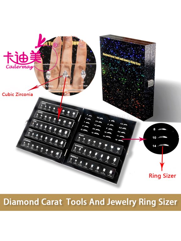 Ring Sizer Tester Teaching Tool Display Diamond Standard Scale Master Stone Round laser Cubic Zirconia Stone Jewelry