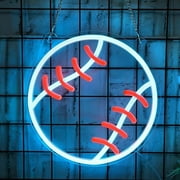 CADODIS Baseball Neon Sign Dimmable Led USB Powered Wall Light Sports Living Room Bedroom Party Decor Birthday Boy Gifts Man Cave Dorm College Club Business signboard，WHITE&RED