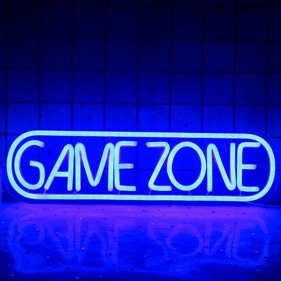 CADODIS Gaming Zone Neon Sign Gamer LED Light Gaming Wall Decor for Boys Room USB Powered Dimmable Sign Teen Kids Gift