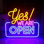 CADODIS LED Open Sign Neon Yes!WE ARE OPEN Light Business Storefront Window Bar Cafe Restaurant USB Powered Dimmable High Visibility Display