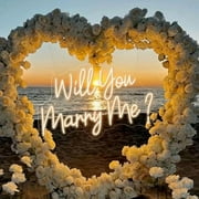 CADODIS Will You Marry Me Neon Sign LED Dimmable Light Engagement Proposal Wedding Wall Decor Warm White Sign Bedroom Party Valentine's Day Romantic Gift Wife