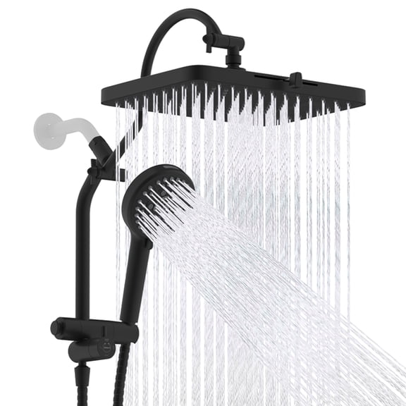 Cadove 13'' High Pressure Shower Head Combo, Easy-Reach 4-Way Diverter Shower Arm with Pause Mode