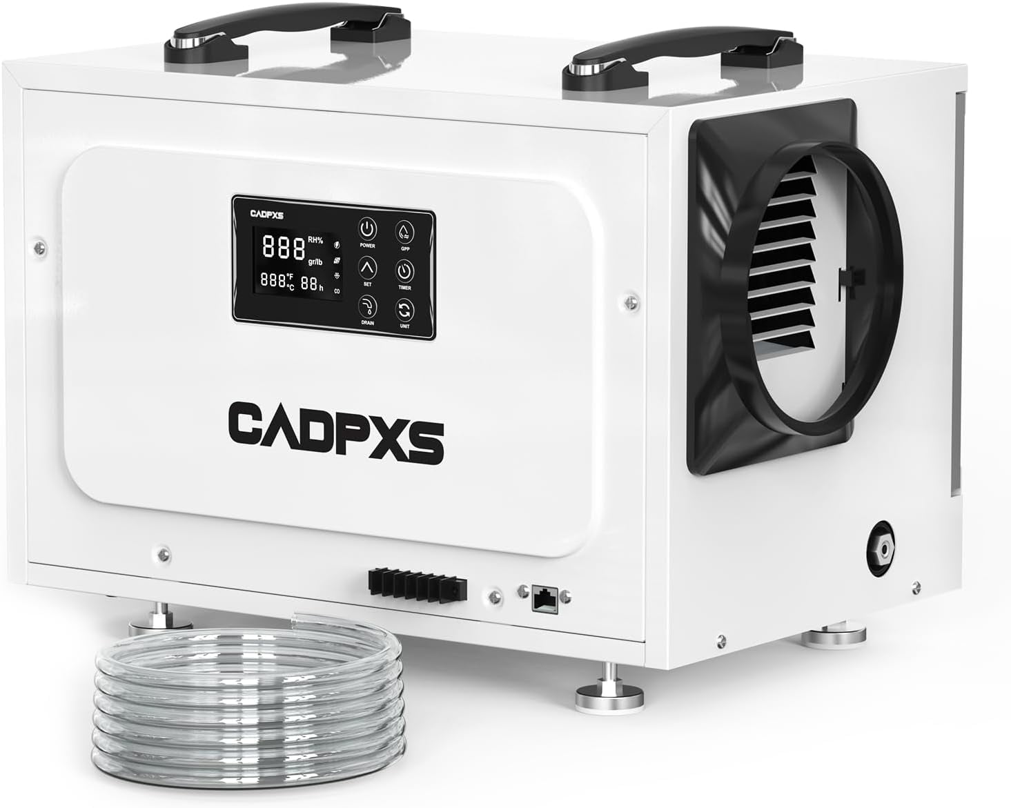 CADPXS Crawl Space Dehumidifier with Pump, 125 Pints Commercial Dehumidifiers with Drain Hose, Dehumidifier for Crawlspace, Basements & Water Damage Use, Auto Defrost, Memory Restart, cETL Listed