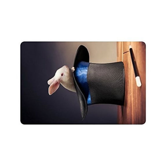 CADecor A Rabbit In A Magician Hat Non-Slip Indoor/Outdoor Doormat 23.6x15.7 inches