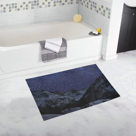 CADecor A Winter Night With Many Stars Non-Slip Bath Mat Rug Bath Doormat Floor Rug 30x18 inches