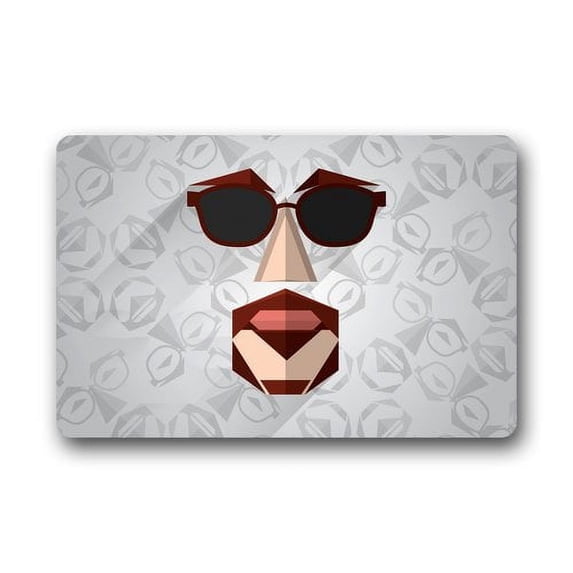 CADecor Abstract Art Cool Man Face with Sunglasses Doormat Mat 23.6x15.7 inches