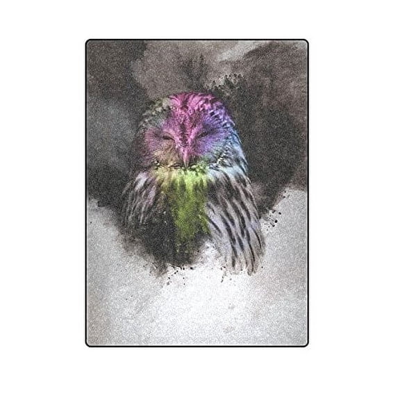 CADecor Abstract Colorful Owl Couch Sofa or Bed Fleece Blanket Throw 58x80 inches