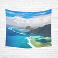 thumbnail image 1 of CADecor Aerial View Of Le Morne Brabant Peninsula Home Decor Tapestry Wall Art Wall Tapestry 60x80 Inches, 1 of 2