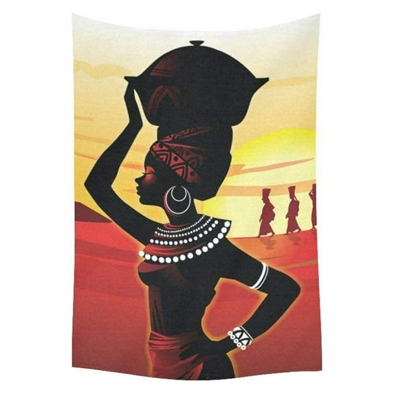 CADecor African Woman Home Decor Tapestry Wall Art Wall Tapestry 60x80 Inches