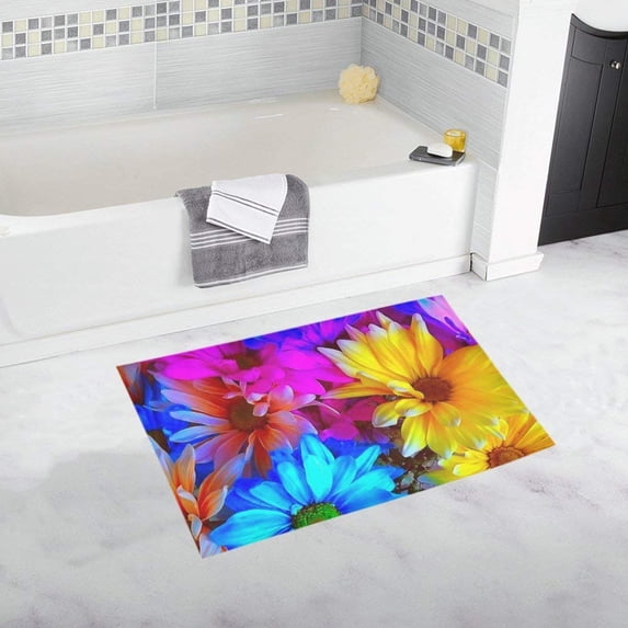 CADecor Amazing Floral Non-Slip Bath Rug Bath Mat Rug Doormat 30x18 inches