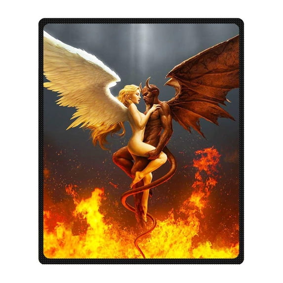 CADecor Angel Blanket Fleece Throw Blanket for Sofa or Bed 58x80 inches