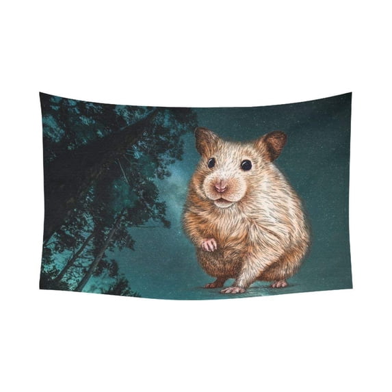 CADecor Animal Marmots in Galaxy Space with Tree Wall Tapestry Wall Hanging Wall Art Home Decor 60x80 inches