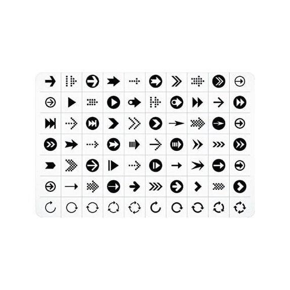 CADecor Arrow Sign Icon Set Non-Slip Indoor/Outdoor Doormat 23.6x15.7 inches