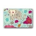 thumbnail image 1 of CADecor Art Design Cute Elephant with Flowers Doormat Mat 23.6x15.7 inches, 1 of 2