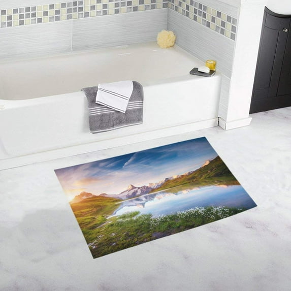 CADecor Bachalpsee Lake Non-Slip Bath Mat Rug Bath Doormat Floor Rug 30x18 inches