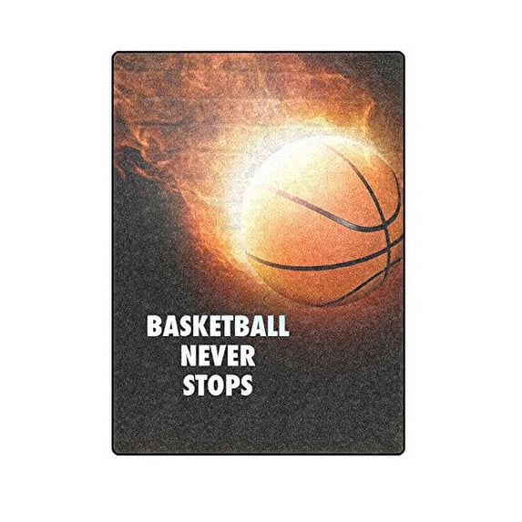 CADecor Basketball Never Stops Blanket Throw Super Soft Warm Bed or Couch Blanket 58x80 inches